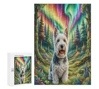 Terrier escocés Puzzle 1000 Piezas Portátil 3D Familiar Linda Mascota Animals Estera Rompecabezas para Adultos Y Niñas A 14 Años DIY Creativo Aliviar Estrés Decoración Hogar 300 PCS