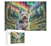 Terrier escocés Puzzles 1000 Piezas Estera Portátil Linda Mascota Animals Rompecabezas para Adultos Y Niños A 12 Años Desafío Intelectual 3D Maquetas Construir DIY Moderno 300 PCS