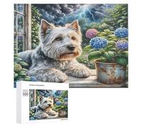 Terrier escocés Puzzles 1000 Piezas Impossible 3D Linda Mascota Animals Desafío Intelectual Rompecabezas para Hombres Y Mujeres A 14 Años DIY Moderno Decoración 500 PCS