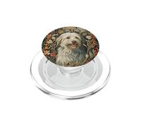 Terrier Tibetano o Beardie Vintage Floral PopSockets PopGrip para MagSafe