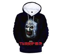 Terrifier 2 - Sudadera con capucha, diseño de personaje aterrador, sudadera con capucha 3D unisex con bolsillo para hombres, mujeres y adolescentes, 7, X-Large