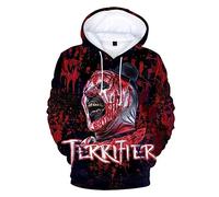Terrifier 2 - Sudadera con capucha, diseño de personaje aterrador, sudadera con capucha 3D unisex con bolsillo para hombres, mujeres y adolescentes, 6, Large