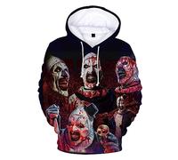 Terrifier 2 - Sudadera con capucha, diseño de personaje aterrador, sudadera con capucha 3D unisex con bolsillo para hombres, mujeres y adolescentes, 9, Large