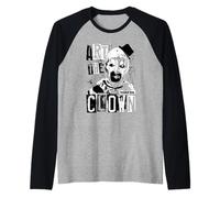 Terrifier Art The Clown Bloody Face High Contrast Horror Camiseta Manga Raglan