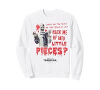 Terrifier Hack Me Into Little Pieces Bloody Text Art Horror Sudadera