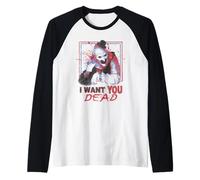 Terrifier I Want You Dead Red, White, and Blue Horror Movie Camiseta Manga Raglan