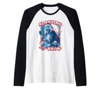 Terrifier Slashing Through The Snow Christmas Horror Movie Camiseta Manga Raglan
