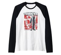 Terrifier Two Tone Art Collage Horror Movie Camiseta Manga Raglan