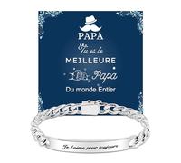 TERRISHE Pulsera piel "Te Quiero Hijo Papa", Adjustable, Acero inoxidable, No es una piedra preciosa