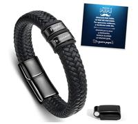 TERRISHE Regalos Día del Padre Regalos para Papá Pulsera Regalos, Grabado ”Te Quiero Papá” con Cierre Magnético Pulsera de Cuero Trenzado para Papá Cumpleaños Navidad Regalos Aniversario
