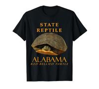 Territorio de Alabama Reptil La Tortuga de Vientre Rojo Camiseta gráfica económica, Hombre, Negro, L