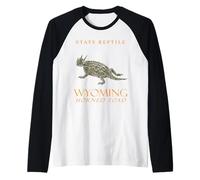 Territorio de Wyoming Reptil El Sapo Cornudo Camiseta Manga Raglan