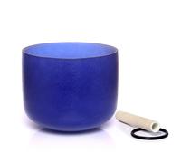 TERRITORIO Una nota Chakra del Tercer Ojo Cuenco cantor de cristal esmerilado de cuarzo color ?ndigo de 8 pulgadas