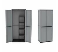 Armario Escobero Terry JLine 368 Gris Negro/Gris Resina Plástico 68 x 37,5 x 163,5 cm