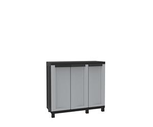 Terry, Twist Black 102b, Armario Multifunción 3 Puertas con 2 Compartimentos separados. 102x39x91,5 cm