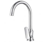 Terryshop74® Grifo mezclador para fregadero de cocina, caña alta, acero cromado, monomando caliente frío, 2 flexibles de 50 cm con conexión hembra de 3/8 ″ y accesorios