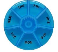 Terryshop74 Pastillero semanal internacional con 7 compartimentos para 7 días, organizador diario, organizador de medicamentos, pastillero, pastillas, pastillas, pastillas, medicamentos, transparente