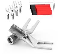 Tertullus 8 piezas de cobre puro chapado en rodio tornillos terminales de cable altavoz horquilla abrazaderas U conector para cable de altavoz hasta 4,5 mm
