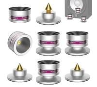Tertullus Juego de 4 puntas de subwoofer ajustables en altura con posavasos para altavoces y subwoofer, capacidad de carga de 50 kg