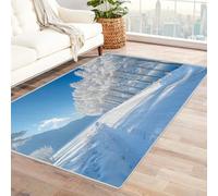 TERUEA 3D Divertida Alfombra Suave Patrón Árboles bordean la Carretera, Alfombras Dormitorio, Coloridas,patrón Flores 3D, Antideslizante, Lavable,SalóN, Dormitorio, Comedor, Cocina,(Blanco-90x120cm