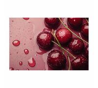 TERUEA Flores - Nubes - Naturaleza - Paisaje - Campo Cerezas Rojas Jugosas Gotas Agua Cocina, Cuadro Sobre Lienzo Moderno Dormitorio Cocina Cuadros Pared Imágenes（Rojo-40x60cm Sin marco