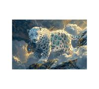 TERUEA Lienzo decorativo para pared de baño Incrustación Oro Leopardo Nieve Nube Monte Trueno Estilo Pintura Vintage para Sala Dormitorio（Oro-80x120cm Sin marco