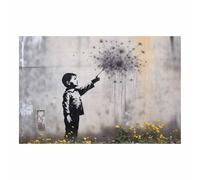 TERUEA Póster de retrato de mujer renacentista, Graffiti Rociar Diente de León decoración romántica femenina, arte de pared de estilo vintage para dormitorio, sala de estar（Negro-60x90cm Sin marco