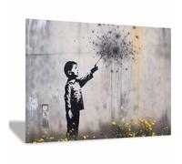 TERUEA Póster de retrato de mujer renacentista, Graffiti Rociar Diente de León decoración romántica femenina, arte de pared de estilo vintage para dormitorio, sala de estar（Negro-20x30cm Enmarcado