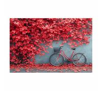 TERUEA Póster lienzo impreso con Árbol de la vida abstractas, Hoja de Arce Roja Bicicleta Hogar Cuadros para Salon Foto con Lienzo Canvas Laminas Cuadro Dormitorio（Rojo-70x100cm1 Sin marco