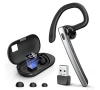 TERUNSOUl Auriculares Bluetooth V5.3, Auricular Bluetooth inalámbrico con Caja de Carga de 600mAh, 110 Horas de autonomía, Auriculares Manos Libres para teléfono móvil y Ordenador con micrófono
