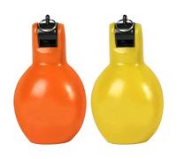 Teruyol 2 Silbatos Manuales de Presión, Silbato para Entrenadores Deportivos para Senderismo, Supervivencia, Hogar Y Escuela para Niños, Naranja y Amarillo