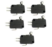 Teruyol 5 Piezas Microinterruptor Palanca Rodillo Interruptor Límite Material Acrílico Plata Vida Prolongada Adecuado para Equipos Industriales Reparaciones D, Corto