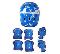 Teruyol 7 Piezas Kids Sports Gear Set de Protección Infantil Casco Rodilleras Muñequeras y Coderas con Espuma Antichoque Adecuado para Ciclismo