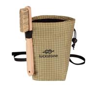Teruyol Bolsa de Magnesio para Escalada con Bolsillo, Cinturón Ajustable Y Accesorio para Cepillo. Fabricada con Material Mezclado UHWPE. Adecuada para:, Arena Dorada