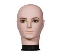 Teruyol Cabeza de Maniquí Masculina Calva, Soporte para Pelucas, Base Estable, Multiusos, Profesional, para La Fabricación Y El Estilismo de Pelucas.