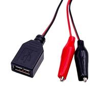 Teruyol Cable Adaptador USB a Pinza de Resistente Cable de Prueba Eléctrica Pinza de Cobre Línea para Adecuado para Trabajos, USB hembra