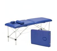 Teruyol Camilla de Masaje Profesional Portátil Plegable Mesa de Tratamiento Cama Estética Tabla SPA Superficie Suave en Piel Sintética y Relleno 5 Cm Bastidor, Azul, 185x60cm