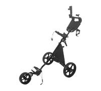 Teruyol Carro de Golf Plegable Carrito de Estable con Freno de Pie Mango Ajustable Portabebidas y Soporte para Chasis de Aluminio, Negro