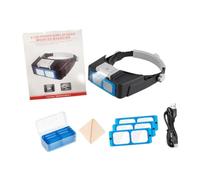 Teruyol Lupa de Diadema con Luz LED, Lupa de Cabeza Recargable para Trabajos de Precisión, Grabado en Miniatura, Joyería Y Artesanía.