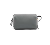 Teruyol Necesser de Viaje Bolsa de Aseo Organizador de Baño Estuche de Higiene con Gancho para Colgar y Compartimento para Prendas Húmedas Tejido Impermeable, Gris
