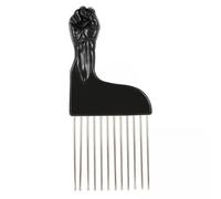 Teruyol Peine Afro Peine Pick Peine para Cabello Peine de Peluquero Dientes Metálicos Mango Plástico Adecuado para Adultos Niños Uso Personal Salón y, 5 piezas