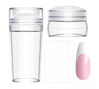 Teruyol Plantilla de Uñas de Silicona de 2x4 Piezas, Sello de Uñas Suave, 3 piezas