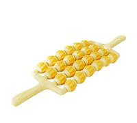 Teruyol Rodillo de Masaje Infantil Rodillo Corporal Manual Masajeador Completo para Espalda Cuello Piernas Abdomen TPE Suave Diseño Curvado 24 para Puntos, Yellow, 4-Row