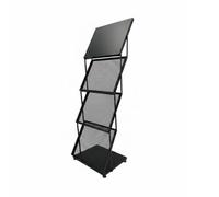 Teruyol Soporte para Expositor Plegable de Revistas Organizador de Folletos Portátil Revistero Metálico con Diseño Compacto y Múltiples Compartimientos, 1320 460 370mm