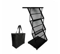 Teruyol Soporte para Expositor Plegable de Revistas Organizador de Folletos Portátil Revistero Metálico con Diseño Compacto y Múltiples Compartimientos, 1000 460 370mm