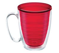 Tervis Clear & Colorful Tabletop Made in USA Double Walled Insulated Tumbler Travel Cup Keeps Drinks Cold & Hot 16oz Mug Red