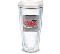 Tervis Coca-Cola - Vaso aislante de coca con emblema y tapa esmerilada, 24 onzas, transparente