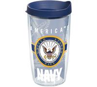 Tervis Made in USA Double Walled Navy Insulated Tumbler cup Keeps Drinks cold & Hot, 16oz, Pride