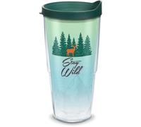 Tervis Made in USA Double Walled Stay Wild Insulated Tumbler cup Keeps Drinks cold & Hot, 24oz, clear