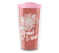Tervis Only Good Vibes Floral Made in USA Double Walled Insulated Tumbler Travel Cup Keeps Drinks Cold Hot 16oz Classic